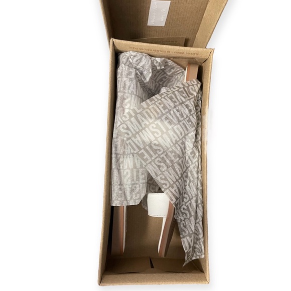 STEVE MADDEN Harrlie Slide Sandal White Gold Accents Flats NWT - Picture 8 of 10